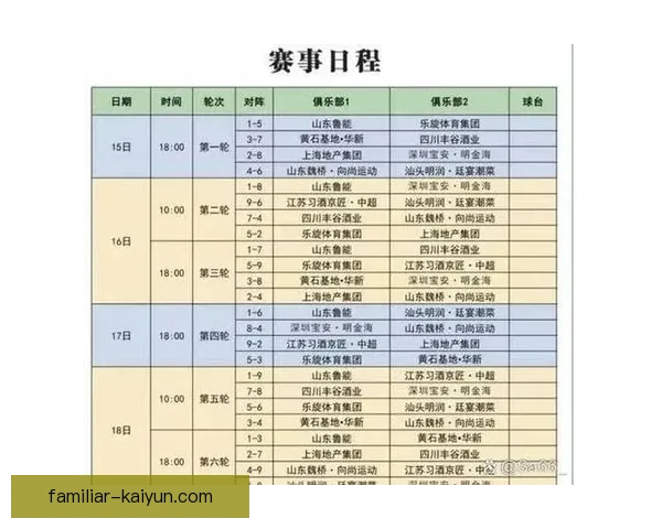 苏州超级联赛最新赛程全面解析及精彩对决时间安排